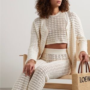 LESET Lucy cropped crochet top NWT